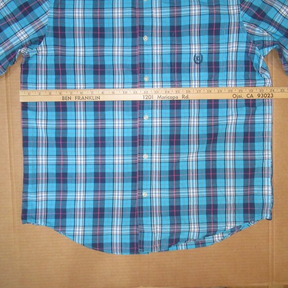 Chaps Easy Care Plaid Button-Down Shirt | Size L - Picture 4 of 11